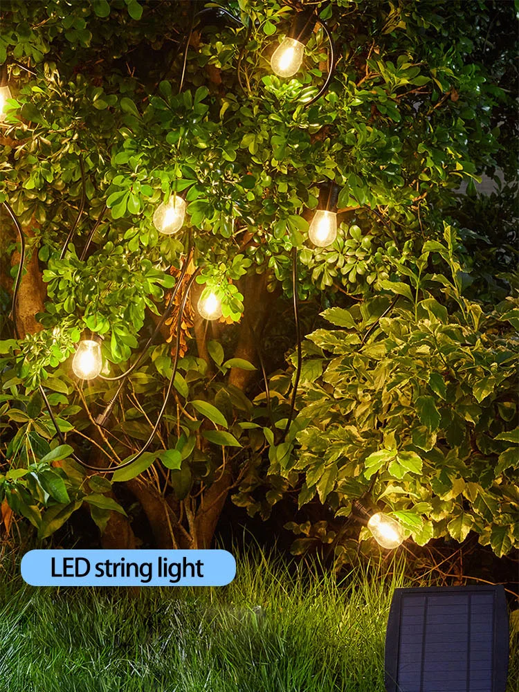 Waterproof Christmas Holiday Decorate E27 Patio Solar Outdoor LED String Light