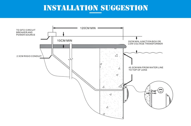 9W 12W 18W Underwater Waterproof IP68 LED Swimming Pool Light