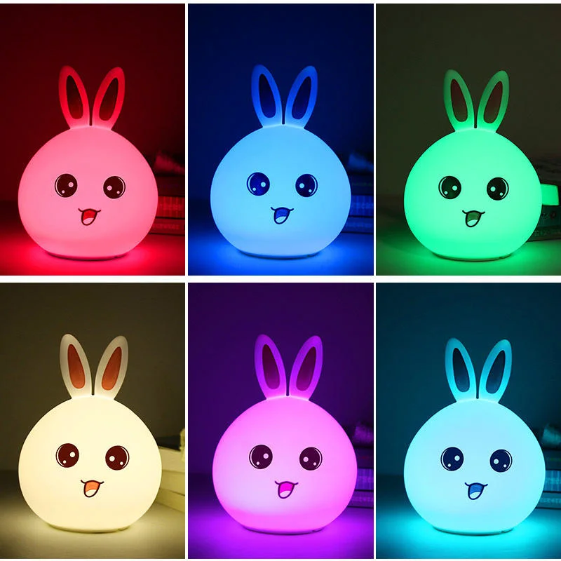 Rabbit Style Soft Table Lights Multicolor Touch Sensor Tap Lighting Night Light