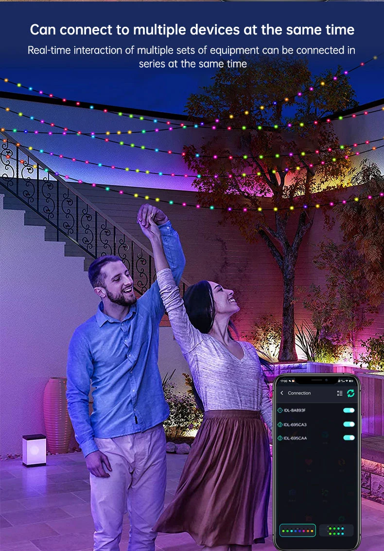 Solar Magic Color Smart APP Decoration Voice Control String Light