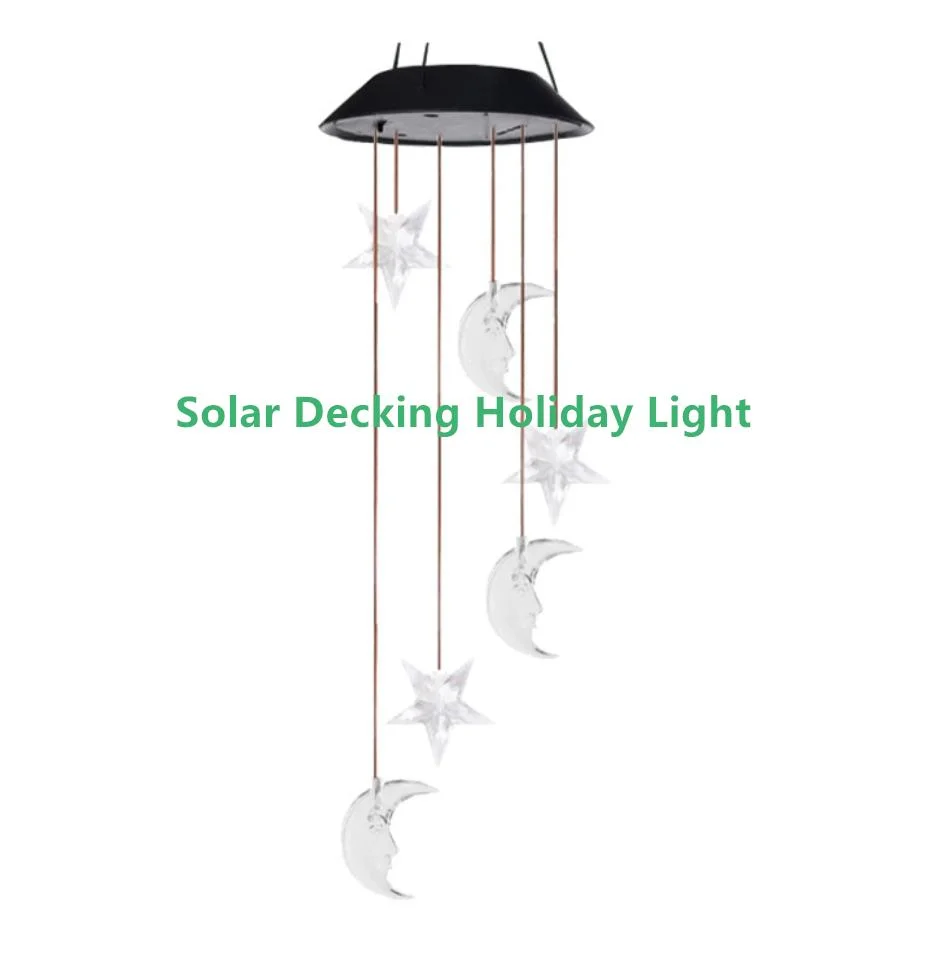 Multi-LED Color Changing Solar Lights String Hanging Light Waterproof Outdoor Solar Wind Lights Chimes