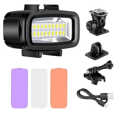 Neewer LED-20 20PCS Subaquático 40m Lâmpada de Mergulho Impermeável Vídeo LED Luz para Câmera DV Gopro Hero4 3 e Outras Câmeras de Ação