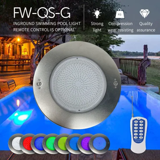 Iluminação de piscina embutida IP68 à prova d'água LED RGB Luz de piscina com mudança de cor remota controlada por WiFi