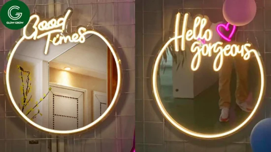 Good Times Mirror Neon Sign Custom LED Night Light para quarto de casa decoração de parede de casamento