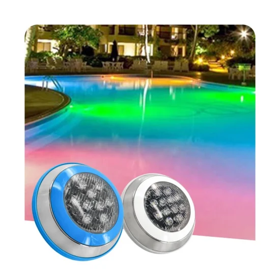 Luzes flutuantes IP68 25W RGB para piscinas remotas montadas na superfície subaquáticas luzes LED para piscinas